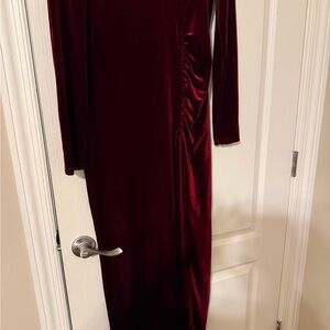 Elegant Burgundy Velvet Dress